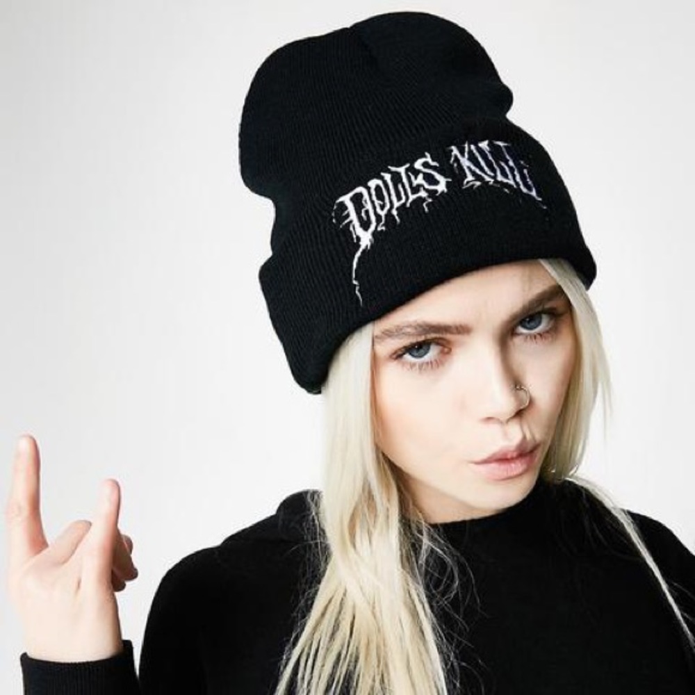 Dolls Kill Black Beanie